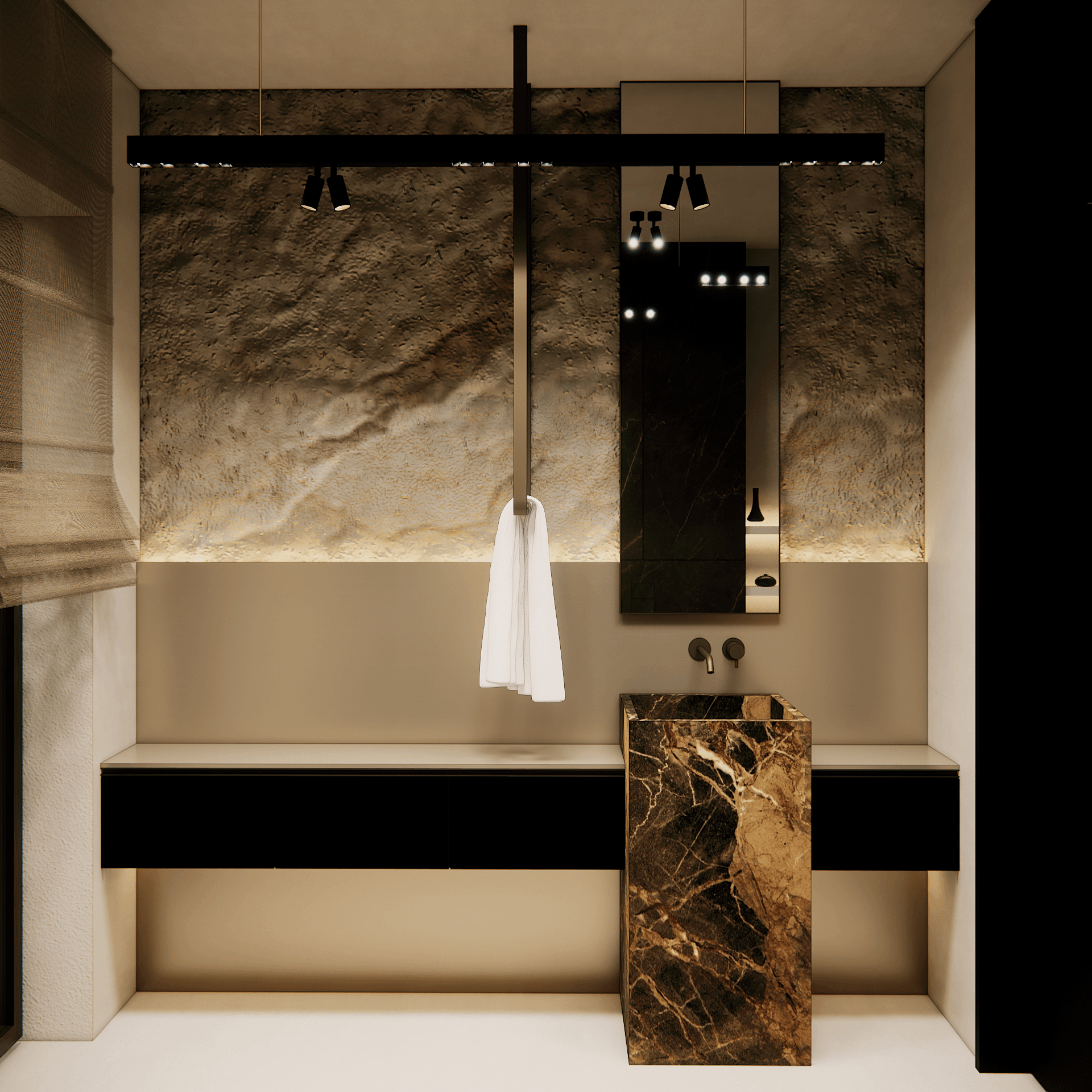 dom-w-lesie - Łazienka gościnna