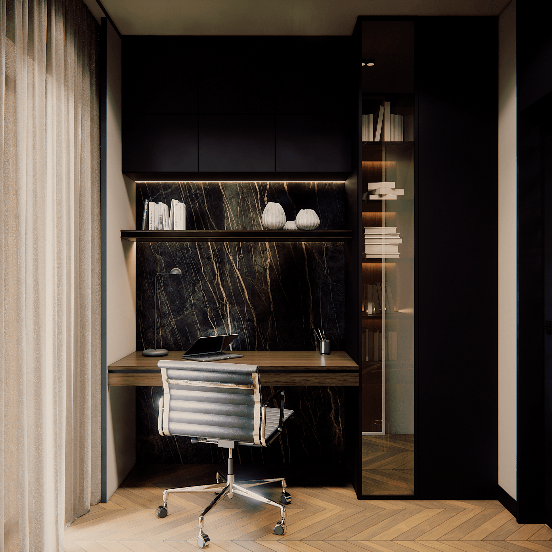 dom-w-lesie - Garderoba+gabinet