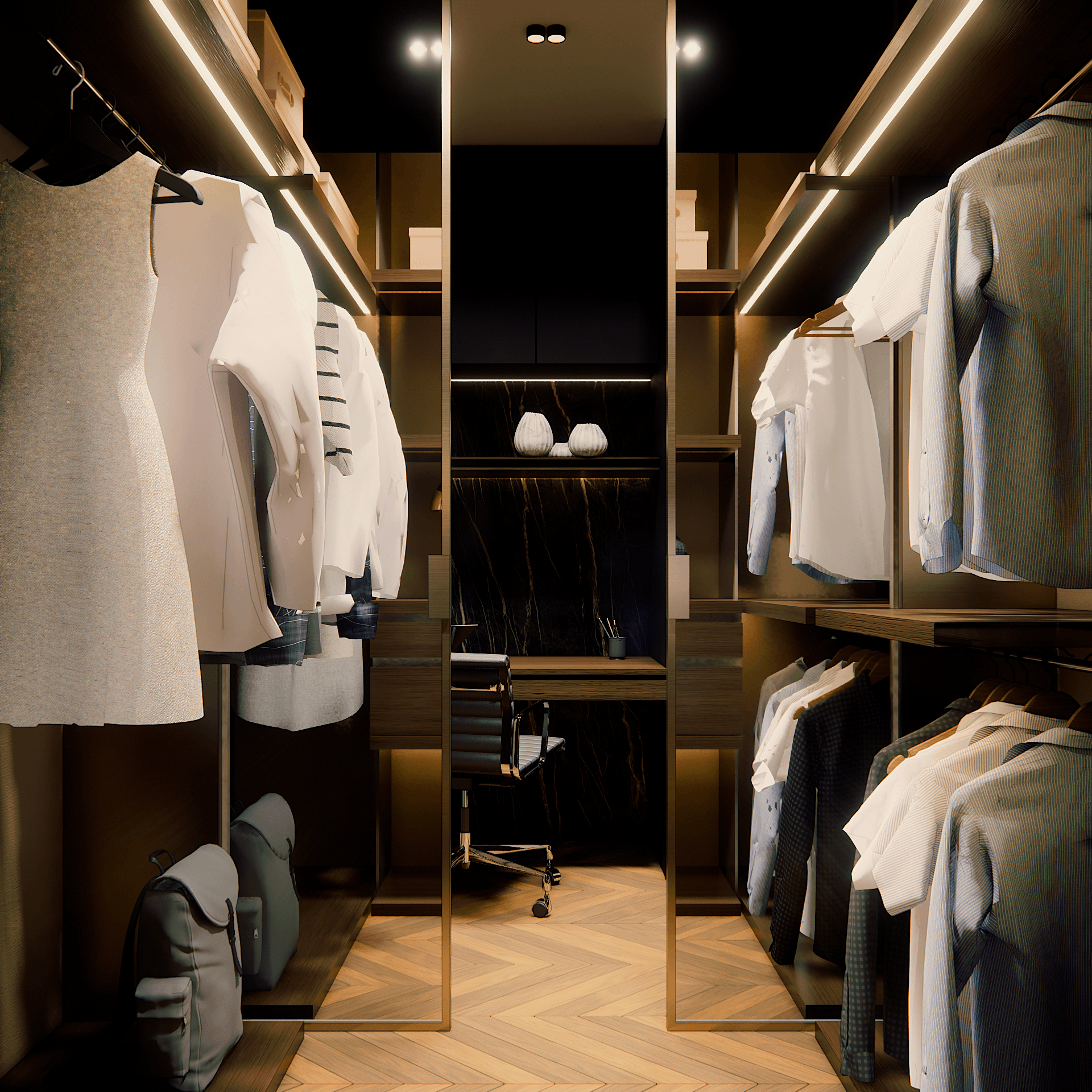 dom-w-lesie - Garderoba+gabinet