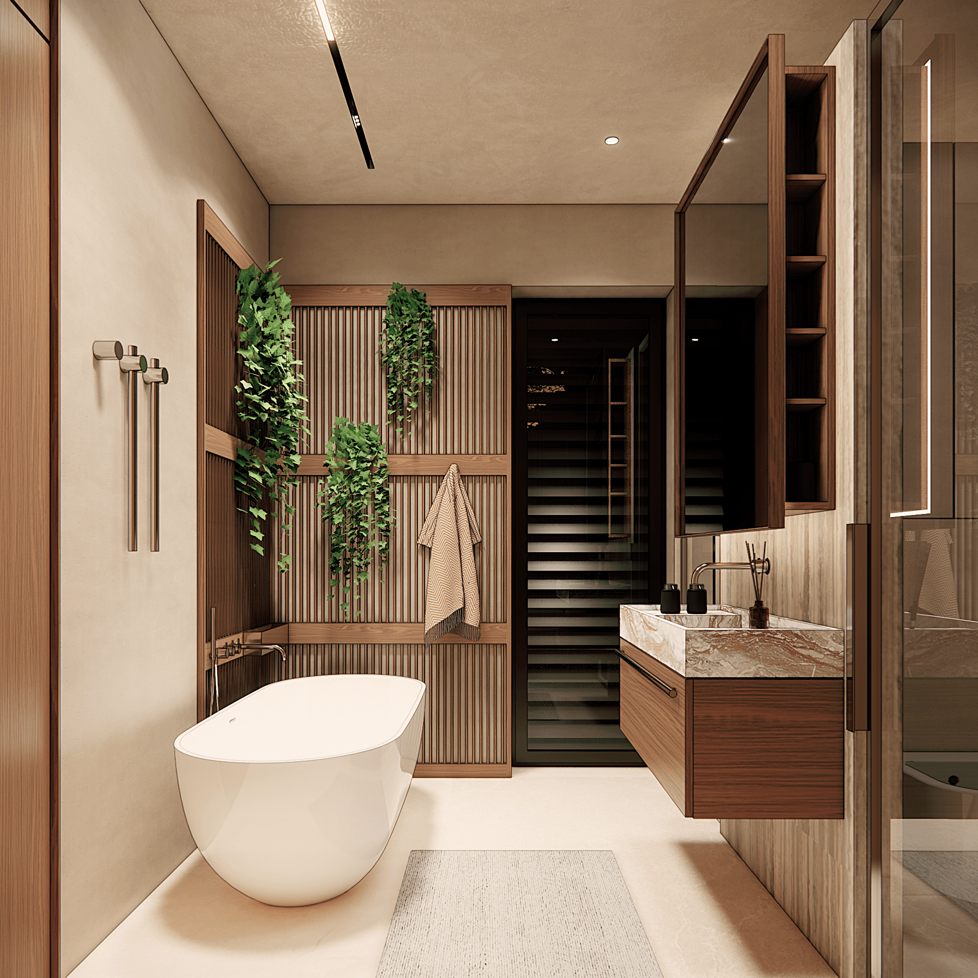 japandi - Łazienka master