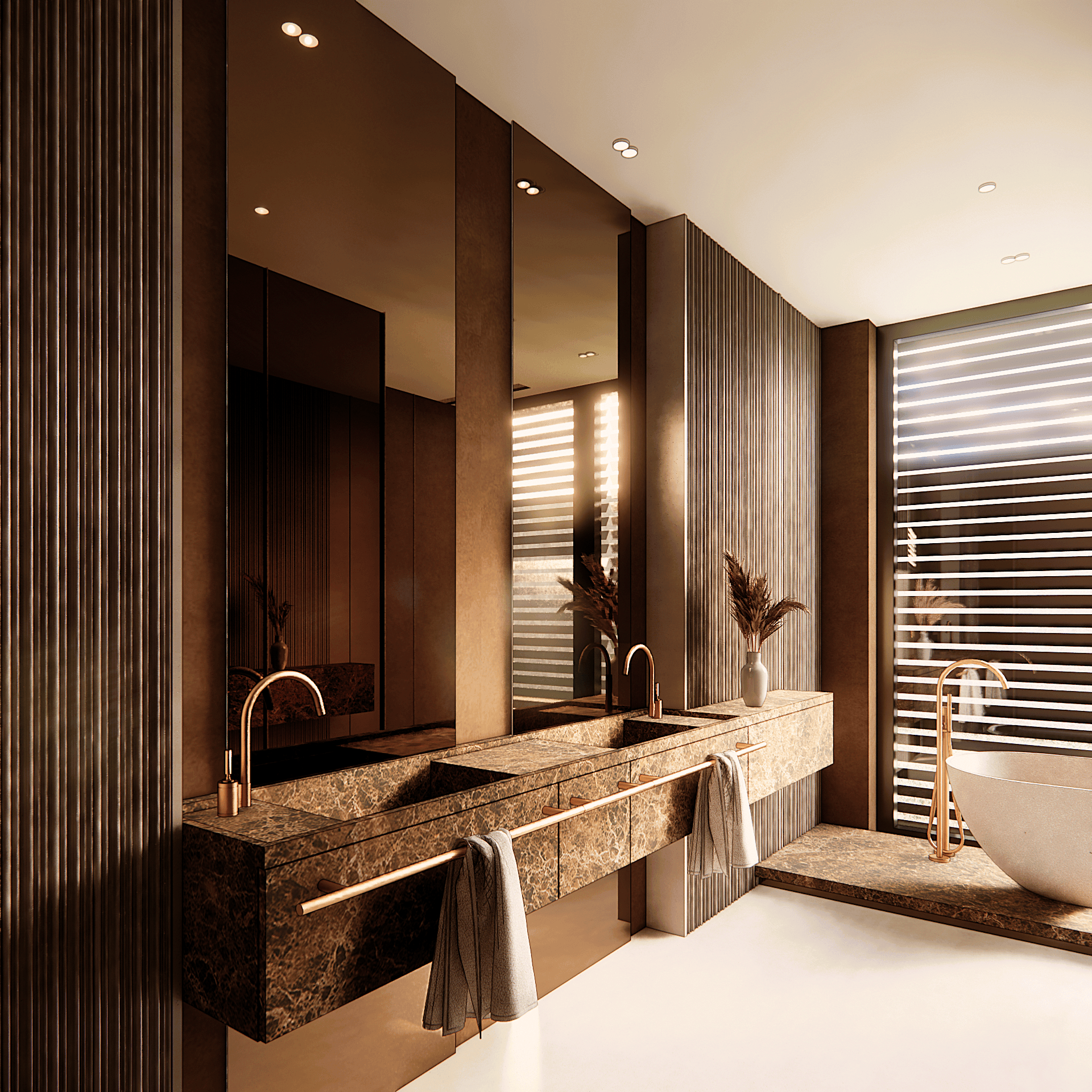 wnetrze-hollywood-hills - Łazienka gościnna