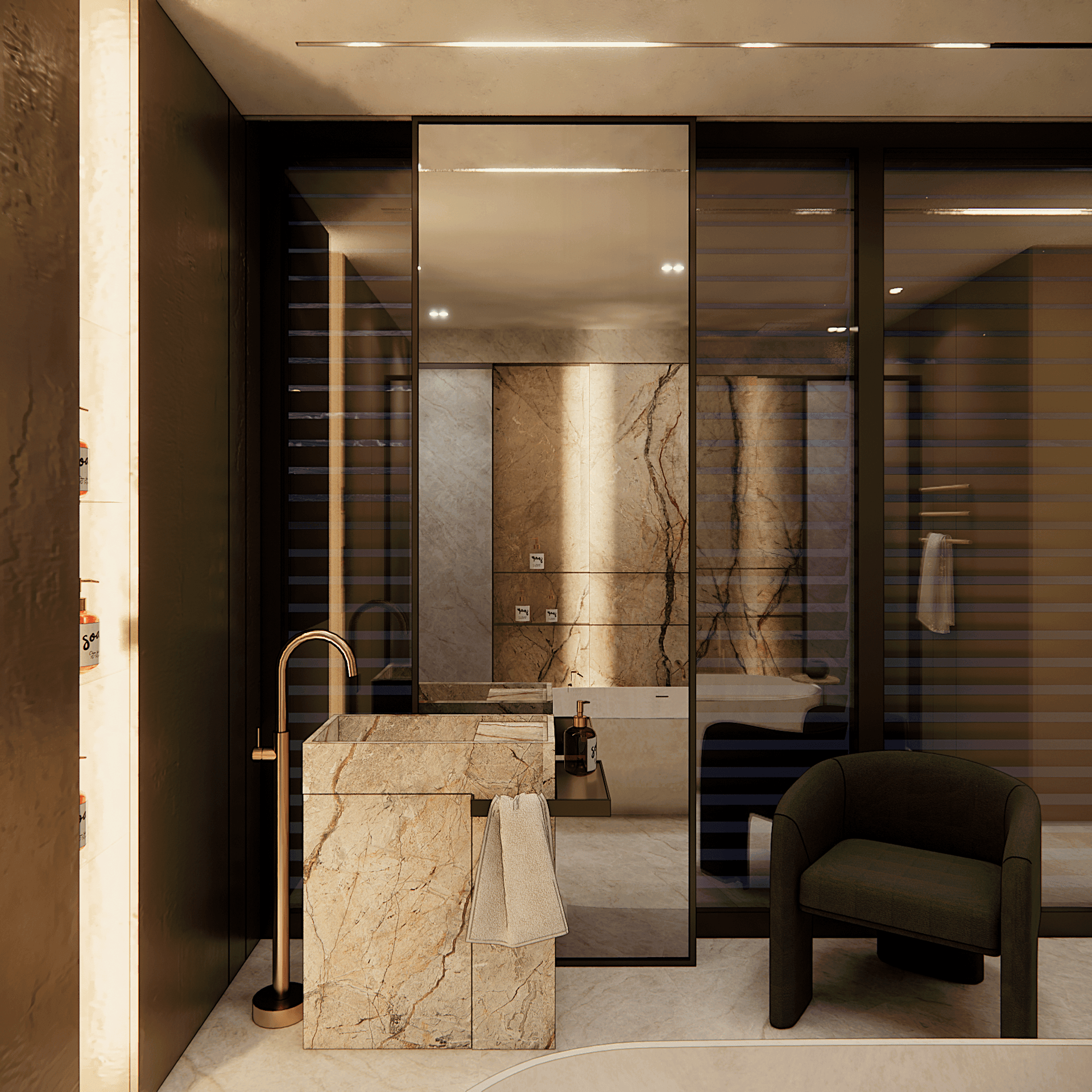 wnetrze-hollywood-hills - Łazienka master