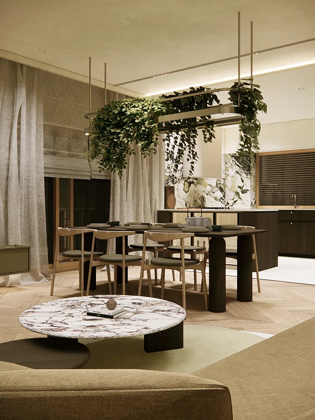 organiczny-minimalizm - Salon+jadalnia