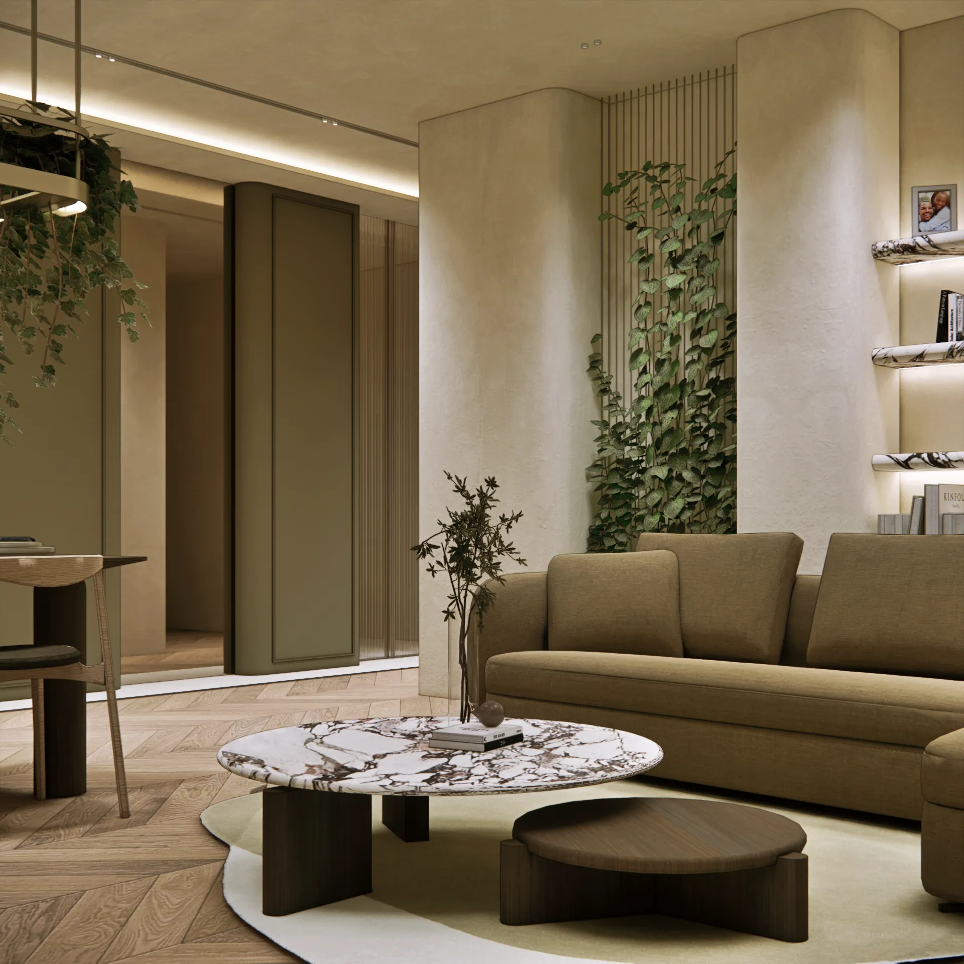 organiczny-minimalizm - Salon+jadalnia