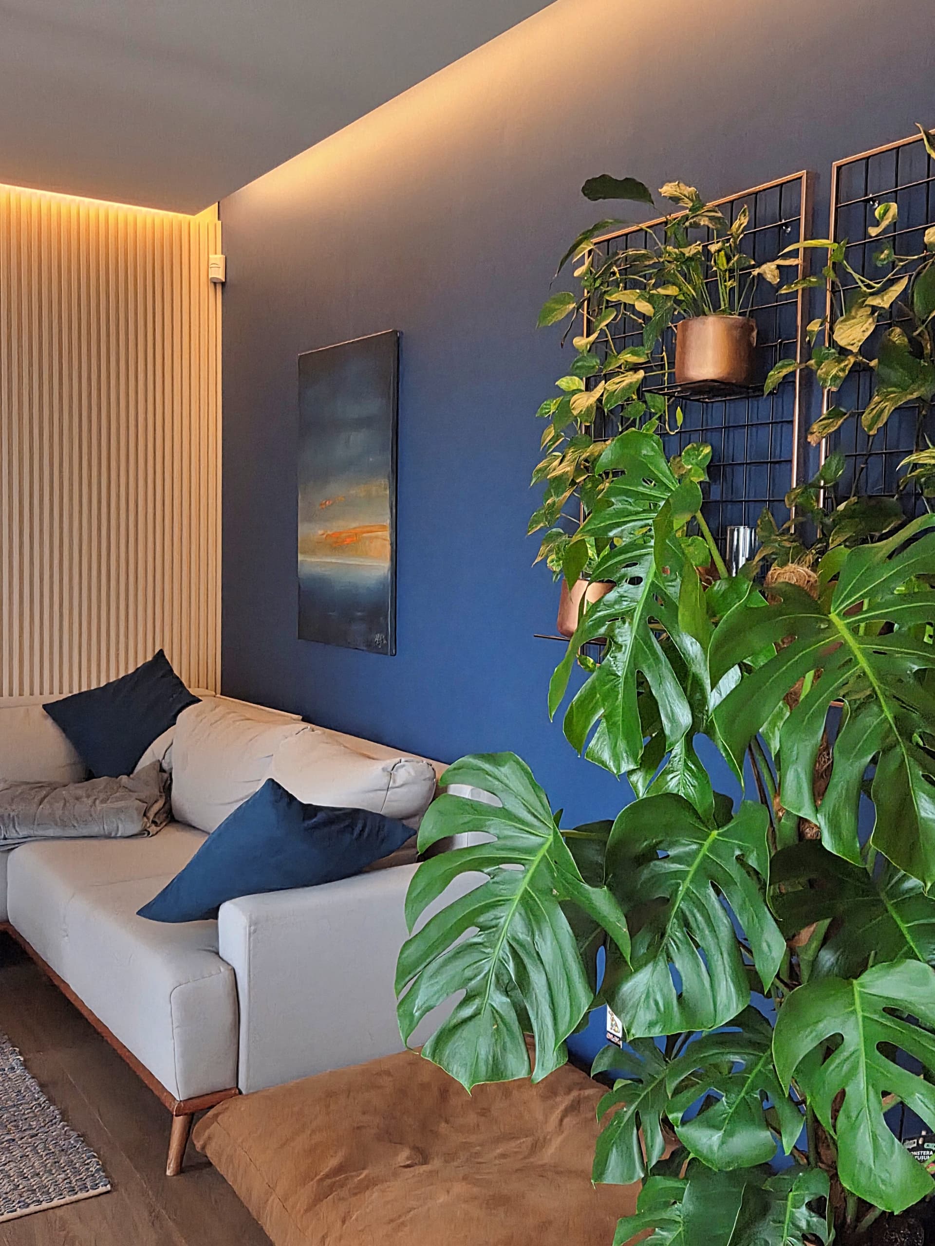 "Stała zmienna" w mieszkaniu - nowe obrazy, które maluję i rośliny.