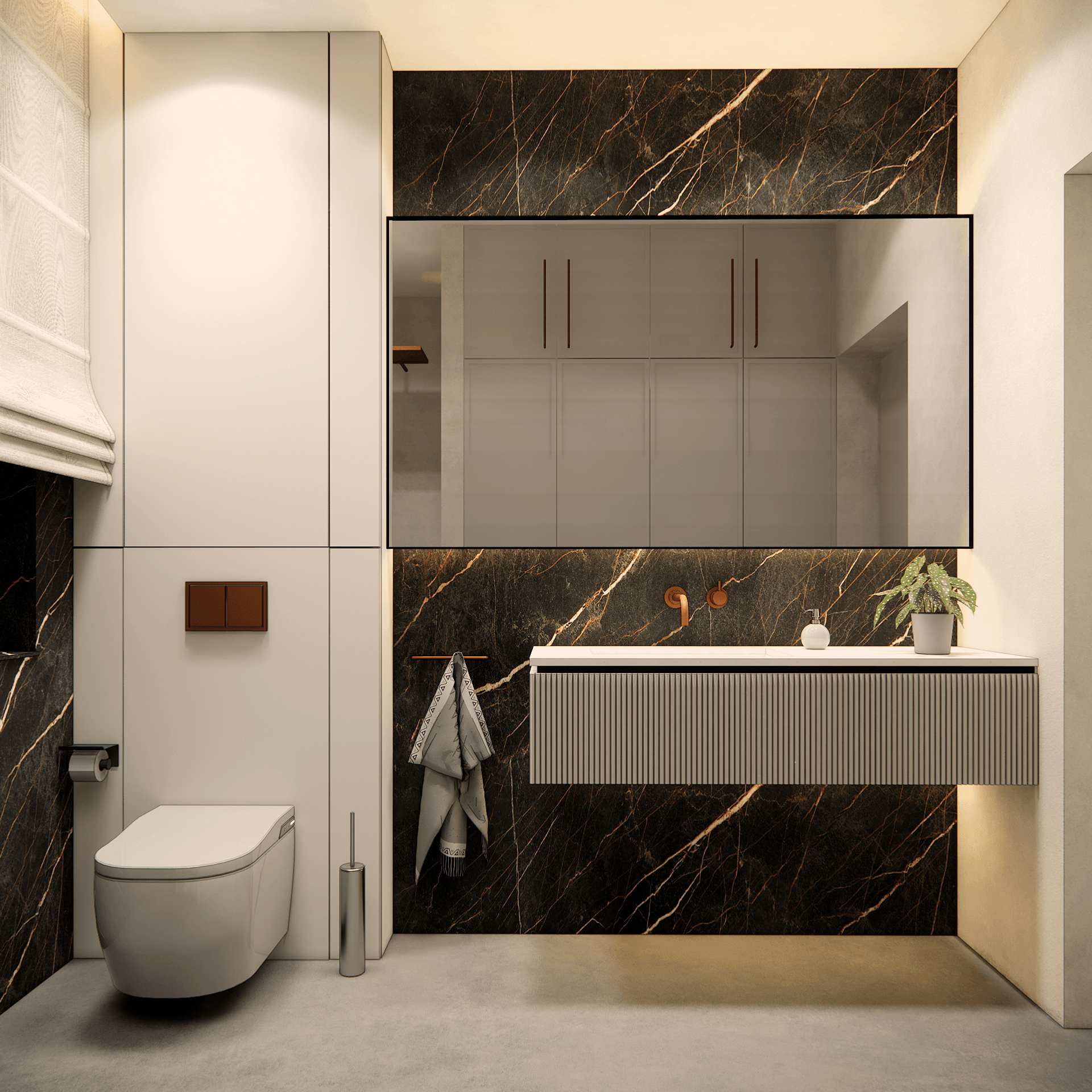 wnetrze-z-akcentami - Łazienka gościnna